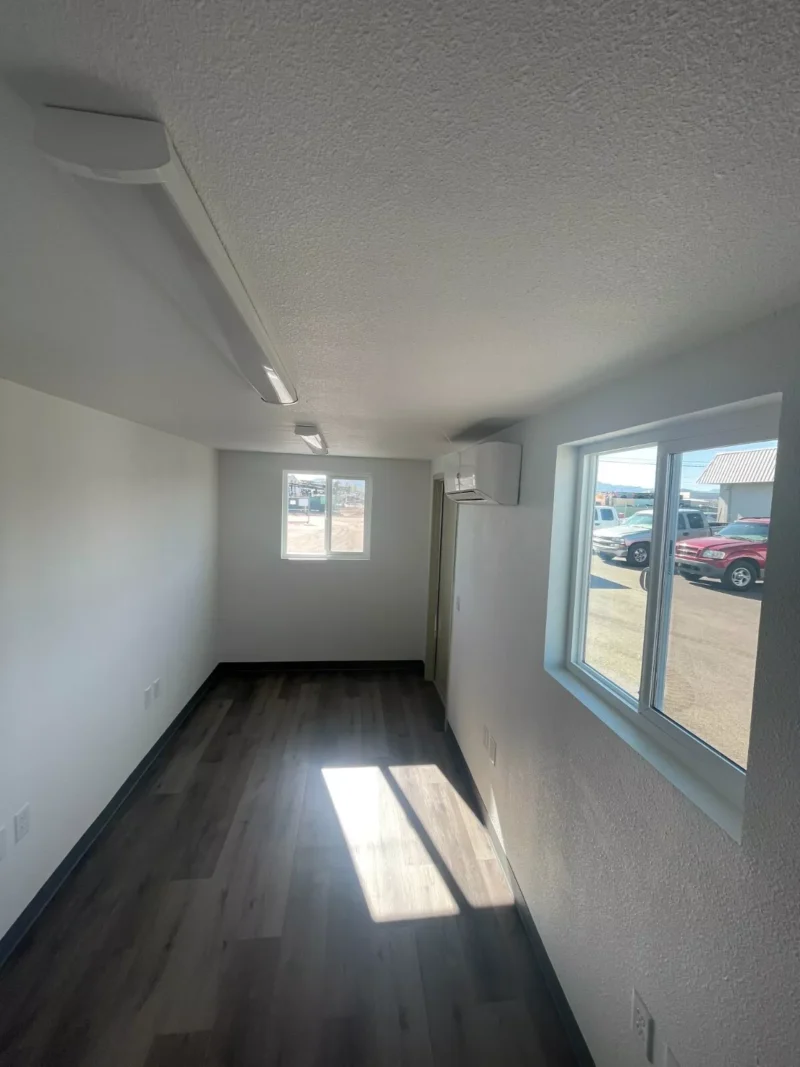 20Ft Slate Gray Shiplap Shipping Container Office Minisplit - Image 2