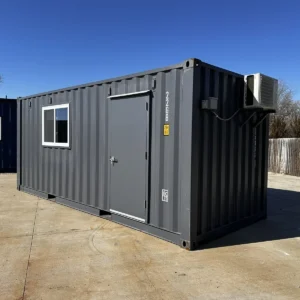 20Ft Slate Gray Shiplap Shipping Container Office Minisplit