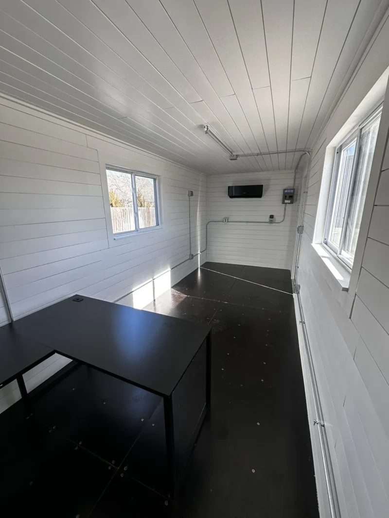 20Ft Slate Gray Shiplap Shipping Container Office Minisplit - Image 6