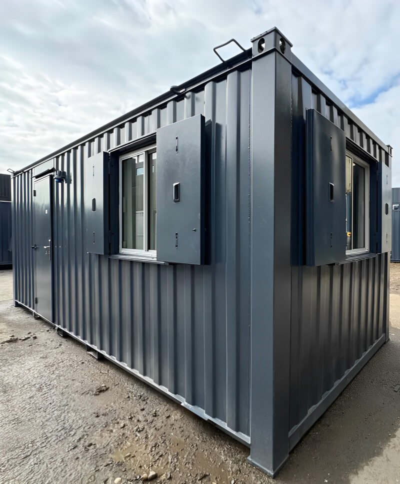 21ft x 8ft Container Office Cabin | Portable Anti-Vandal Building