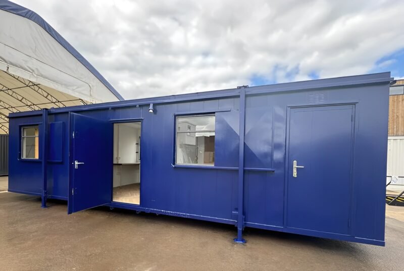 Custom 32×10 ft Cabin Office + Canteen + WC Wash Rooms Anti-Vandal