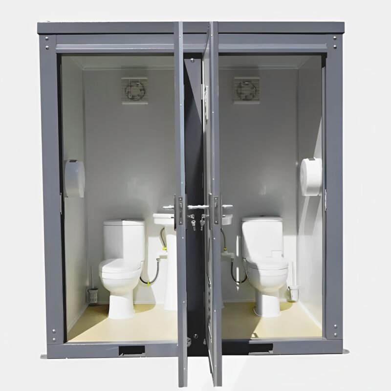 Dual Portable Toilet And Bathroom | Mobile Restroom w Sink 110V - Image 2
