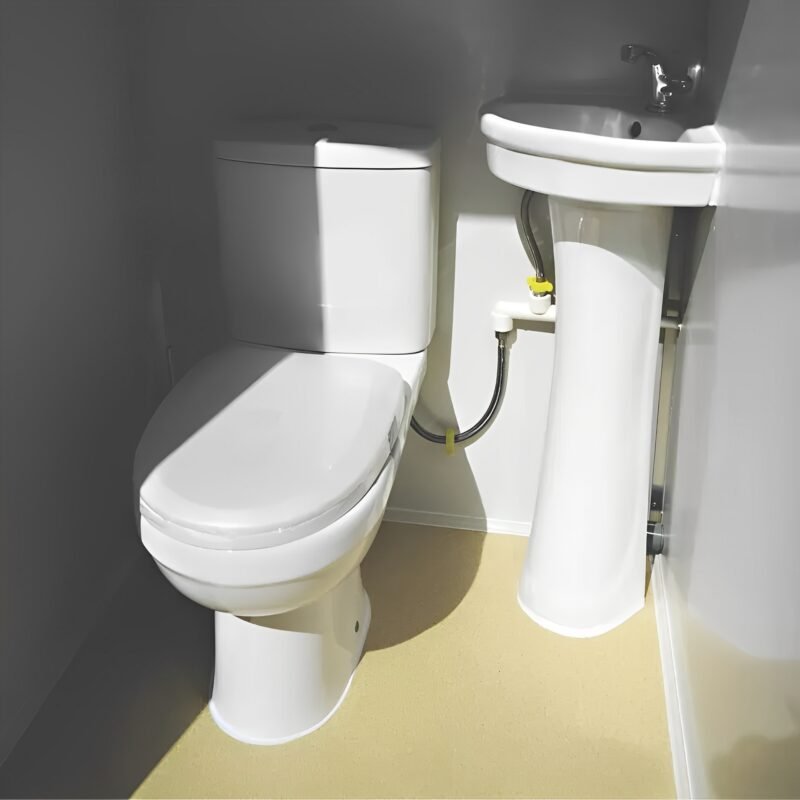 Dual Portable Toilet And Bathroom | Mobile Restroom w Sink 110V - Image 3