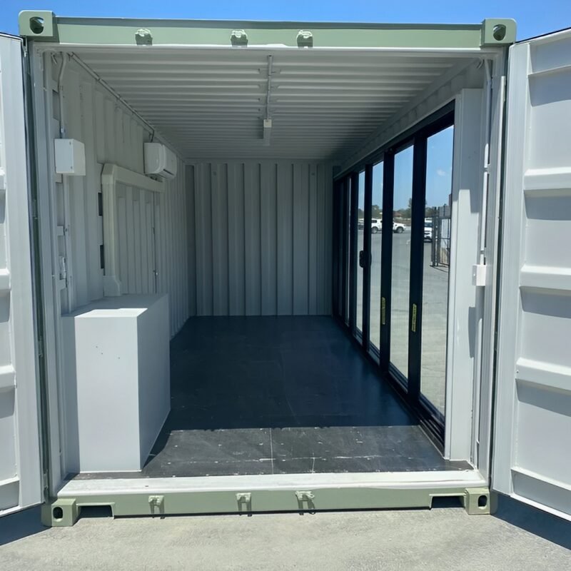 Modified 20FT container office with Glass door & AC - Image 4